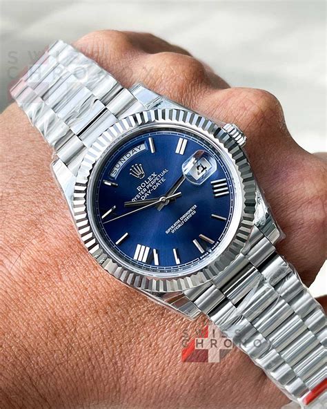 rolex day date 40 blue roman instagram|rolex perpetual day date 40.